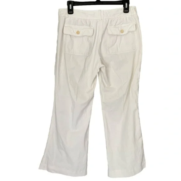COPY - THEORY Pants Wide Leg Cotton Ivory/White Size 6 - Picture 9 of 16